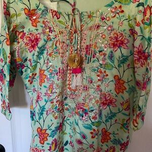 Floral Embroidered Women's Punjabi Dress